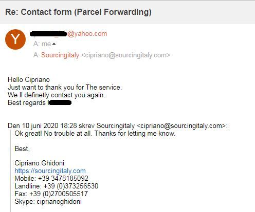 Forwarding Package Italy 232